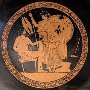Ο Ήφαιστος δίνει την πανοπλία του Αχιλλέα στην Θέτιδα